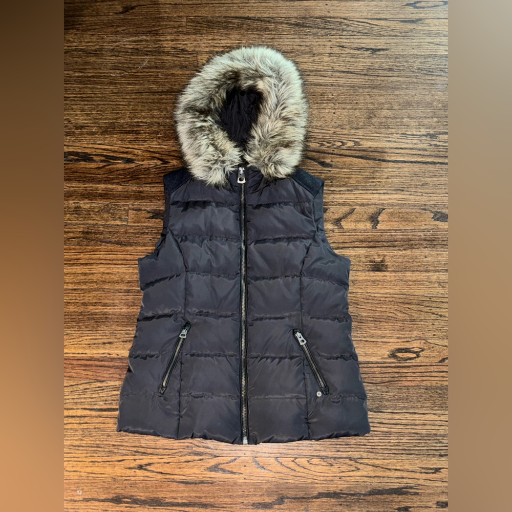 Lucky Brand Vest with Faux Fur Hood
